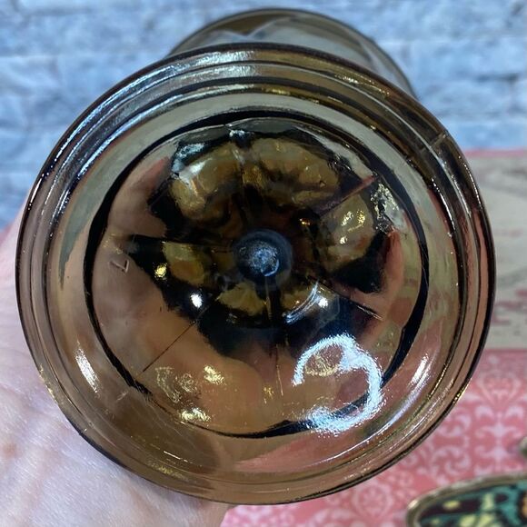 Amber Colored Drinking Goblets Set of 3 Drinkware Colored Glass Pedestal Glass - Picture 5 of 6